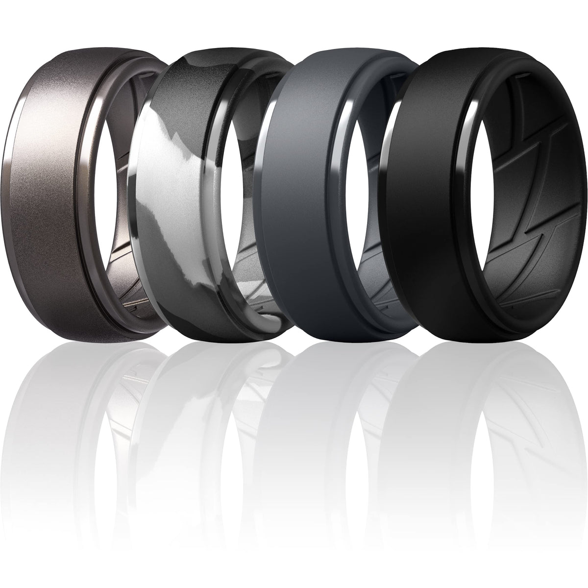 ThunderFit Men's Silicone Rings, Breathable Rubber Bands, 10mm Wide