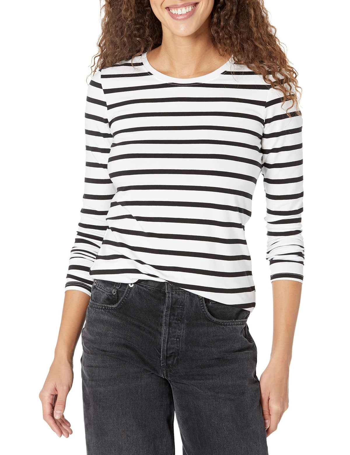 Amazon Essentials Women's Regular-Fit Long-Sleeve Crewneck T-Shirt (Available in Plus Size)