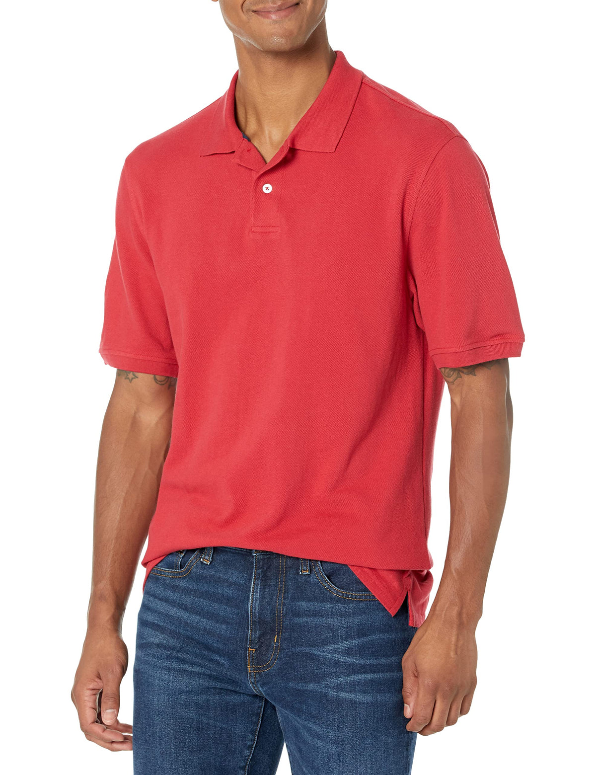 Amazon Essentials Men's Regular-Fit Cotton Pique Polo Shirt, Short Sleeve (Available in Big & Tall)