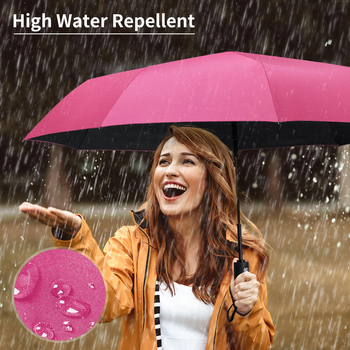 Seniny Windproof Travel Umbrella, Automatic Umbrellas for Rain, Portable & Compact Umbrellas for Backpack, Strong UV for Protection, Folding Small Sun Umbrella for Car, Walking