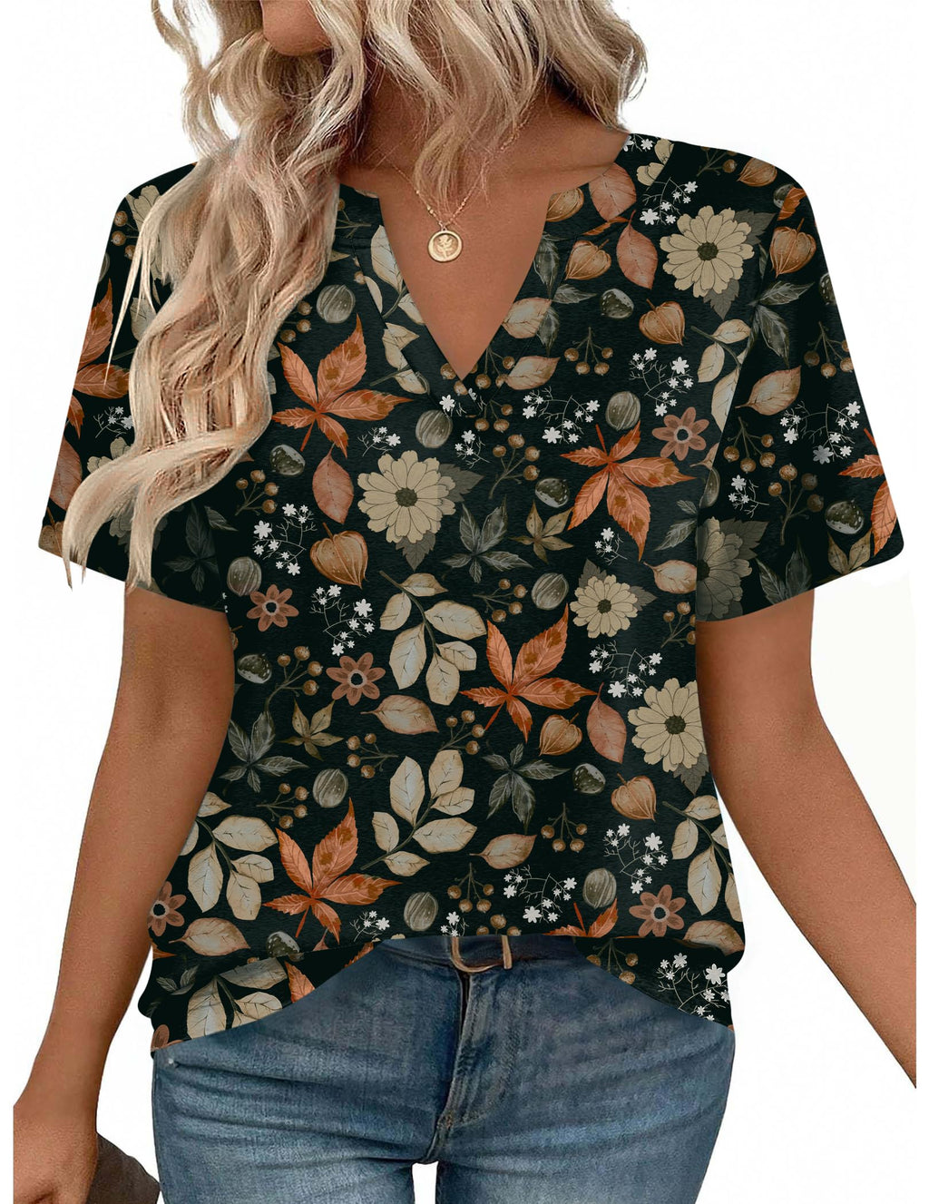 Zeagoo Womens Tops Short Sleeve V Neck Tee Shirts Cute Dressy Casual