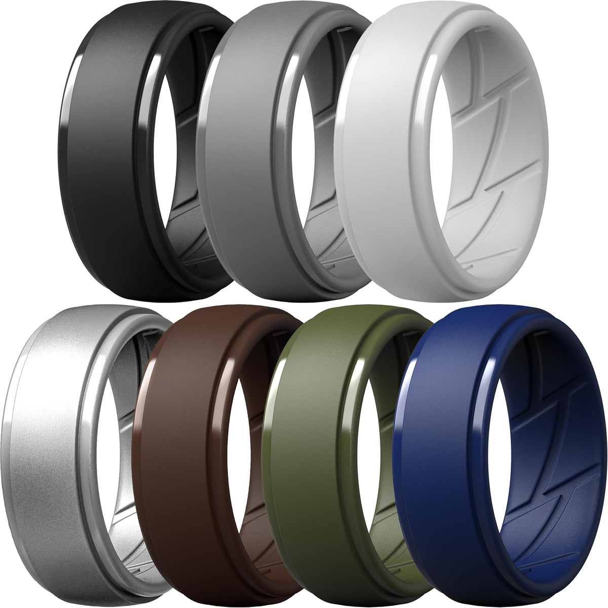ThunderFit Men's Silicone Rings, Breathable Rubber Bands, 10mm Wide