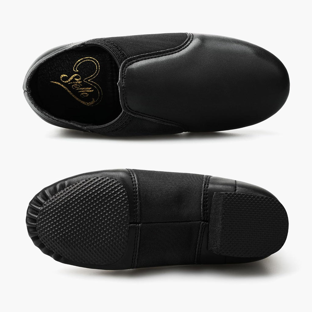 Stelle Jazz Shoes for Girls Genuine Leather Slip-On Dance Shoes
