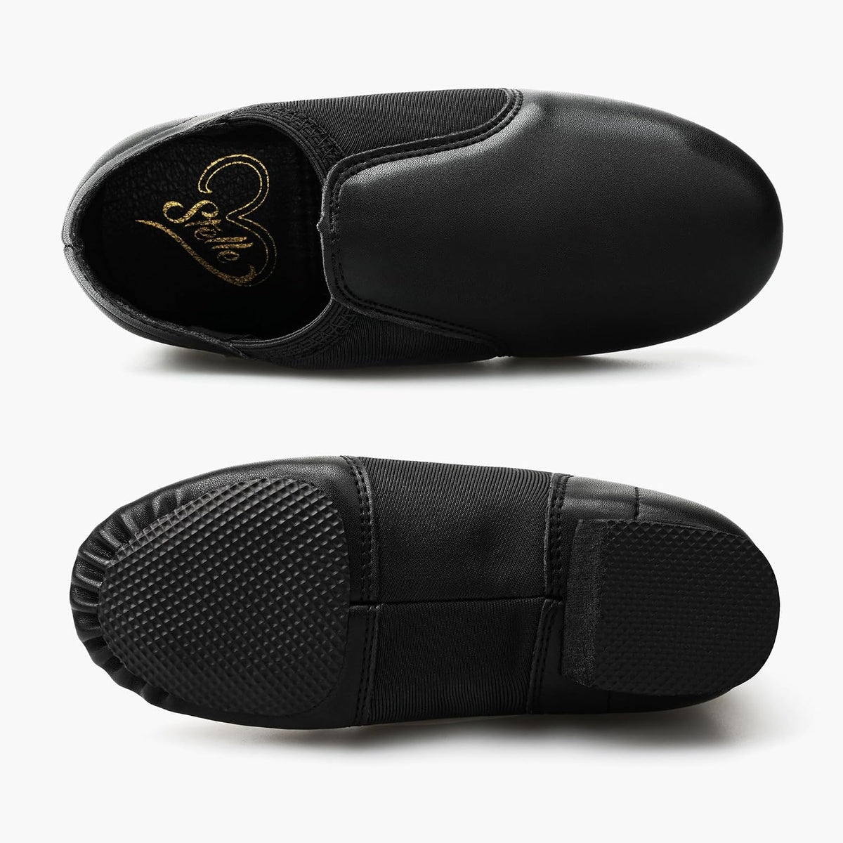 Stelle Jazz Shoes for Girls Genuine Leather Slip-On Dance Shoes