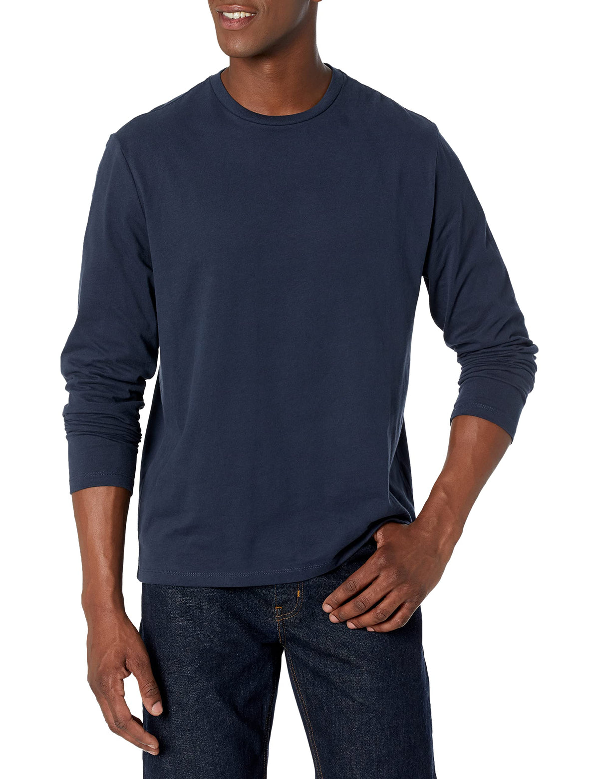Amazon Essentials Men's Regular-Fit Crewneck Long-Sleeve T-Shirt, Casual Cotton Jersey