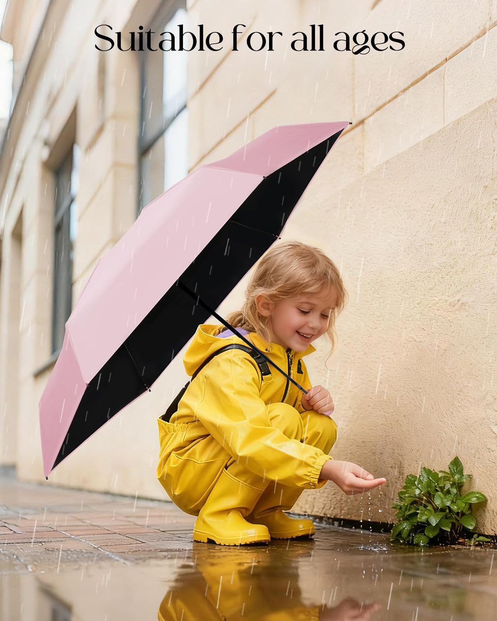 Seniny Mini Travel Umbrella with Case, Compact Pocket Size UV Sun & Rain