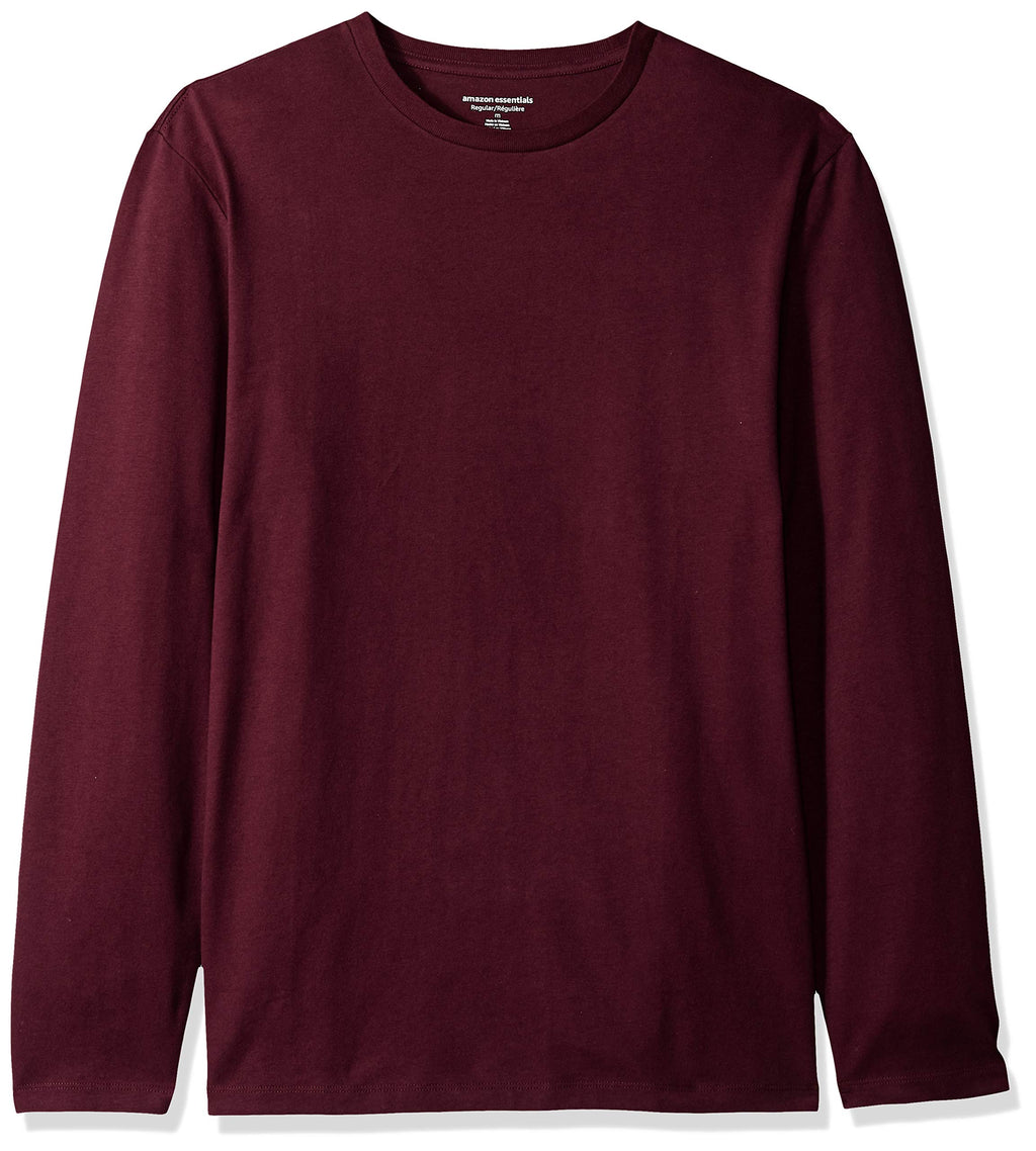 Amazon Essentials Men's Regular-Fit Crewneck Long-Sleeve T-Shirt, Casual Cotton Jersey