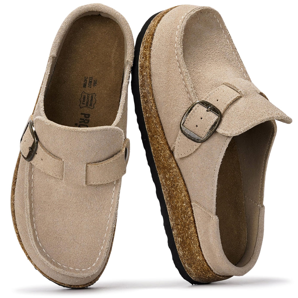 Project Cloud 100% Genuine Leather Moccasin Clogs for Women Fall Shoes