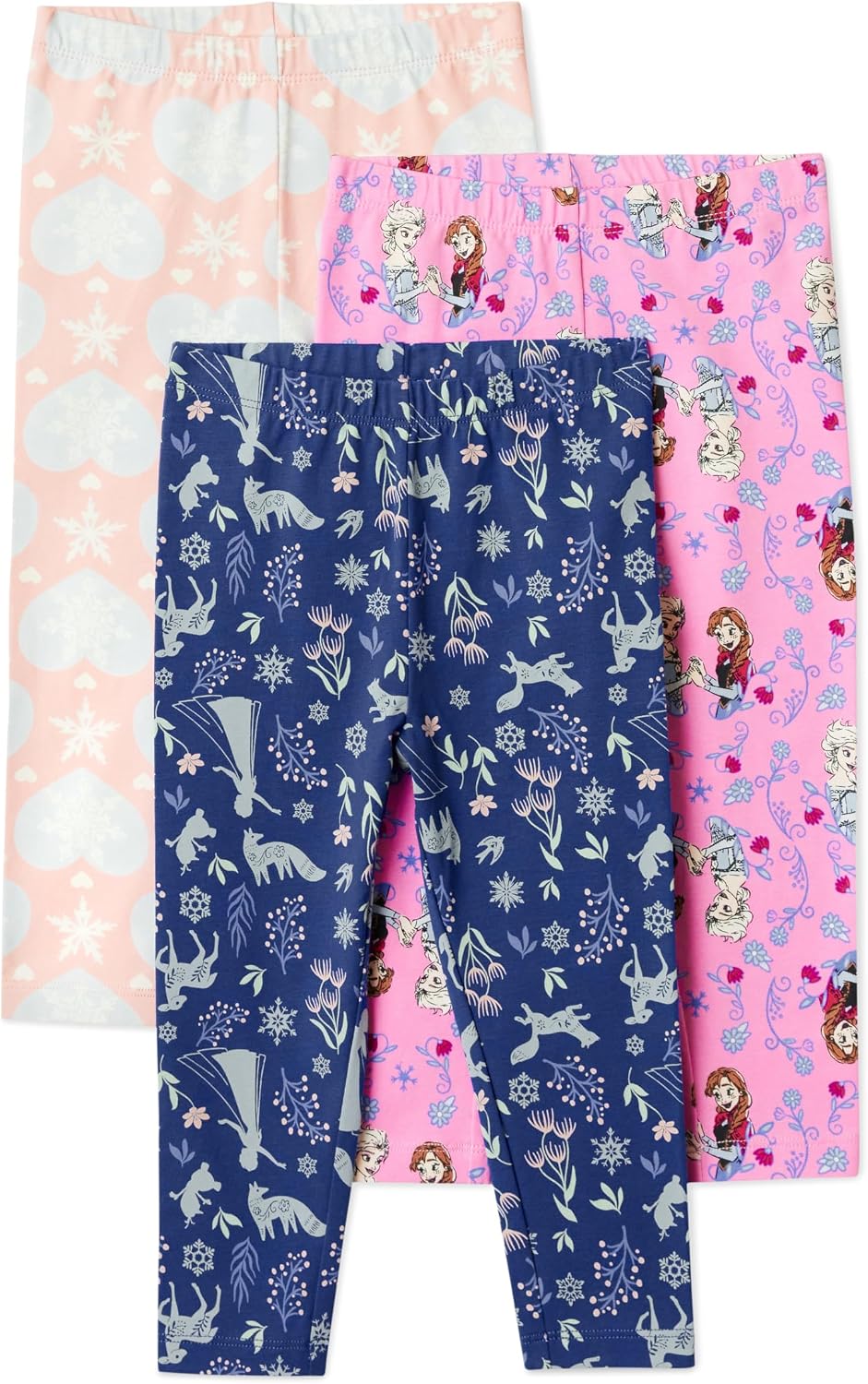 Amazon Essentials Girls' Cotton Stretch Leggings, Multipacks