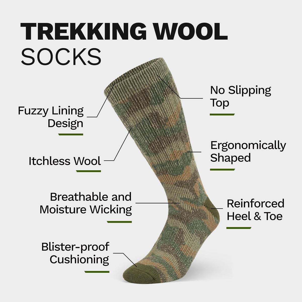 Alvada Mens Merino Wool Crew Socks Thermal and Warm Socks for Winter Work Hiking Running 3 Pairs