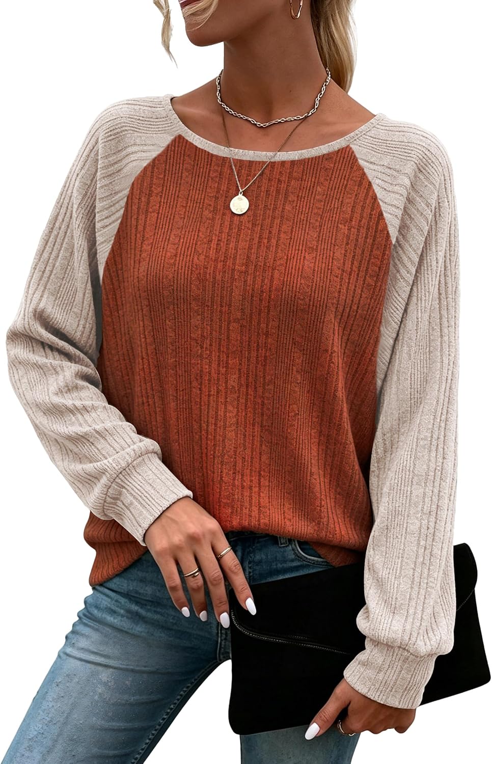 Long Sleeve Shirts for Women Tunic Tops Pullover Sweaters
