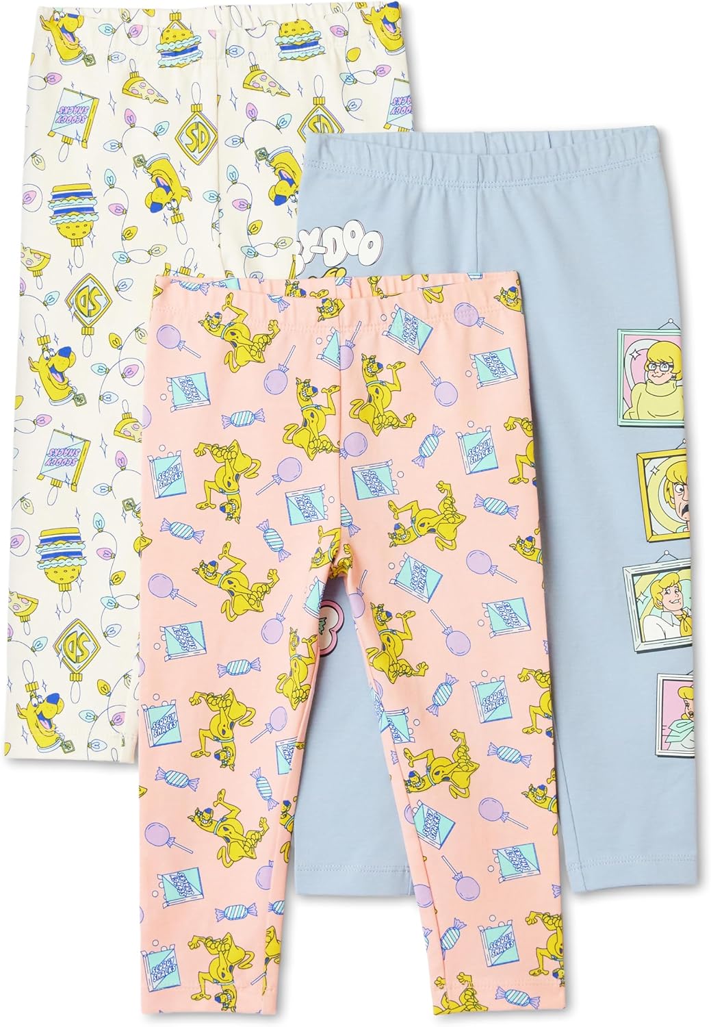 Amazon Essentials Girls' Cotton Stretch Leggings, Multipacks