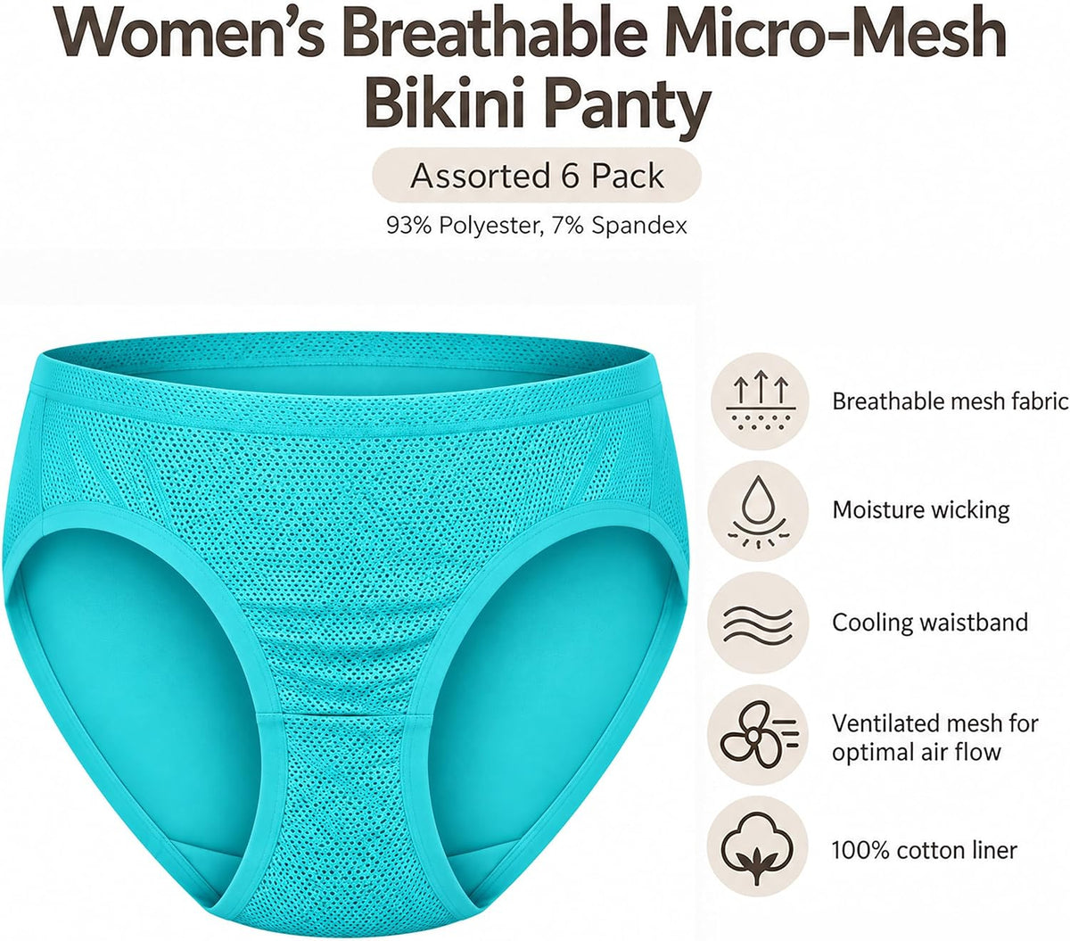 Fruit of the Loom womens Breathable Underwear, Moisture Wicking Keeps You Cool & Comfortable, Available in Plus Size