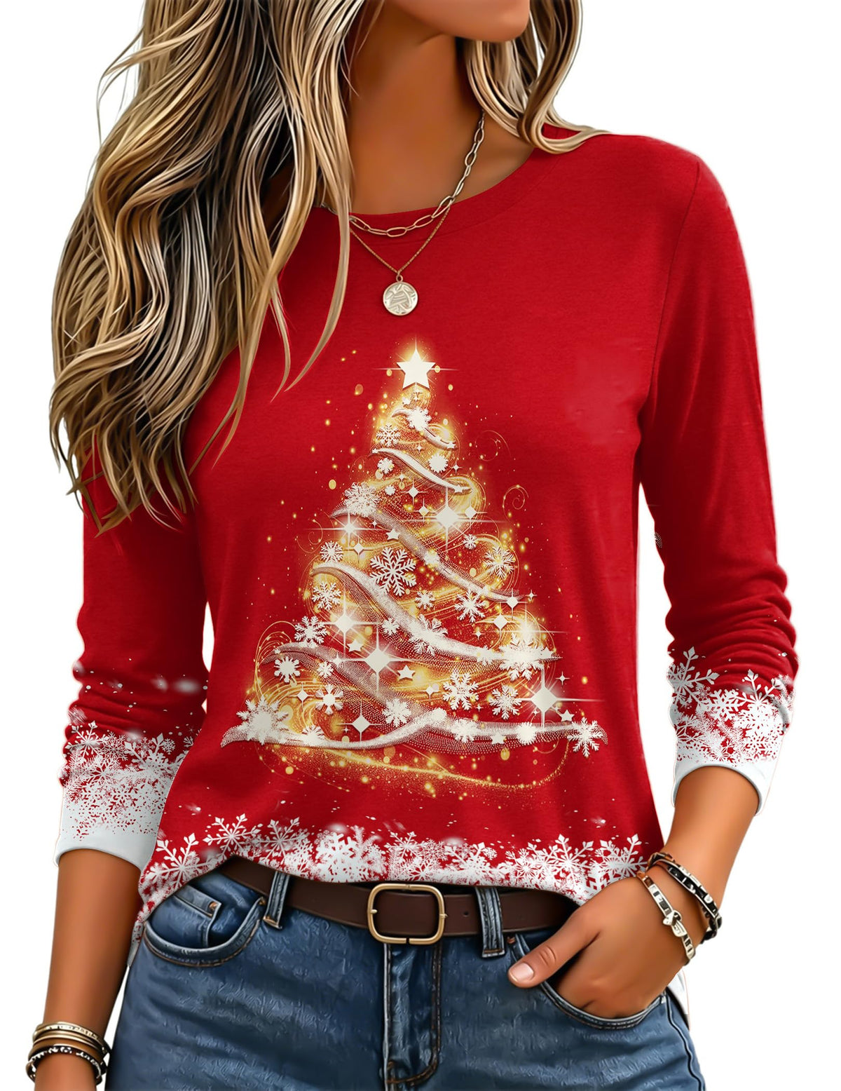 Zeagoo Women's Casual Shirts Long Sleeve Tops Crewneck Tshirts Fall Clothes
