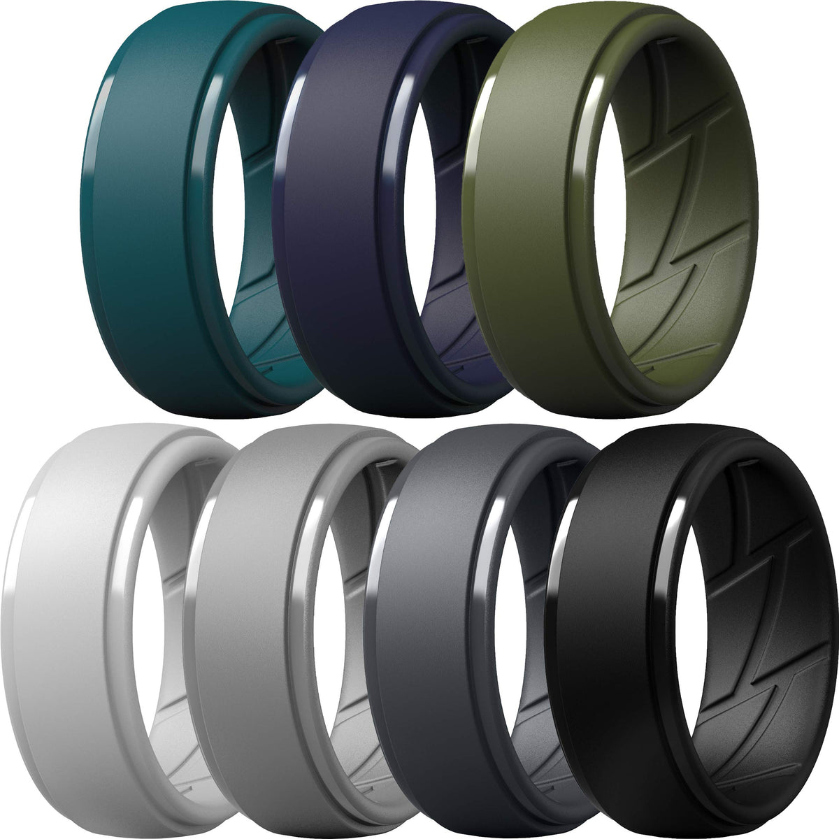 ThunderFit Men's Silicone Rings, Breathable Rubber Bands, 10mm Wide