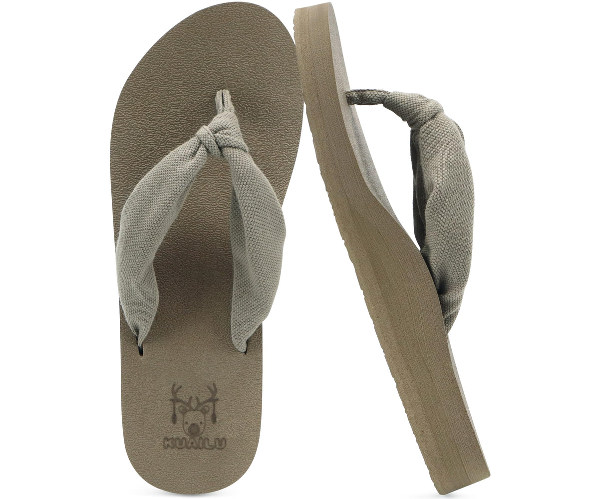 KuaiLu Flip Flops for Women with Arch Support Summer Beach Thong Sandals