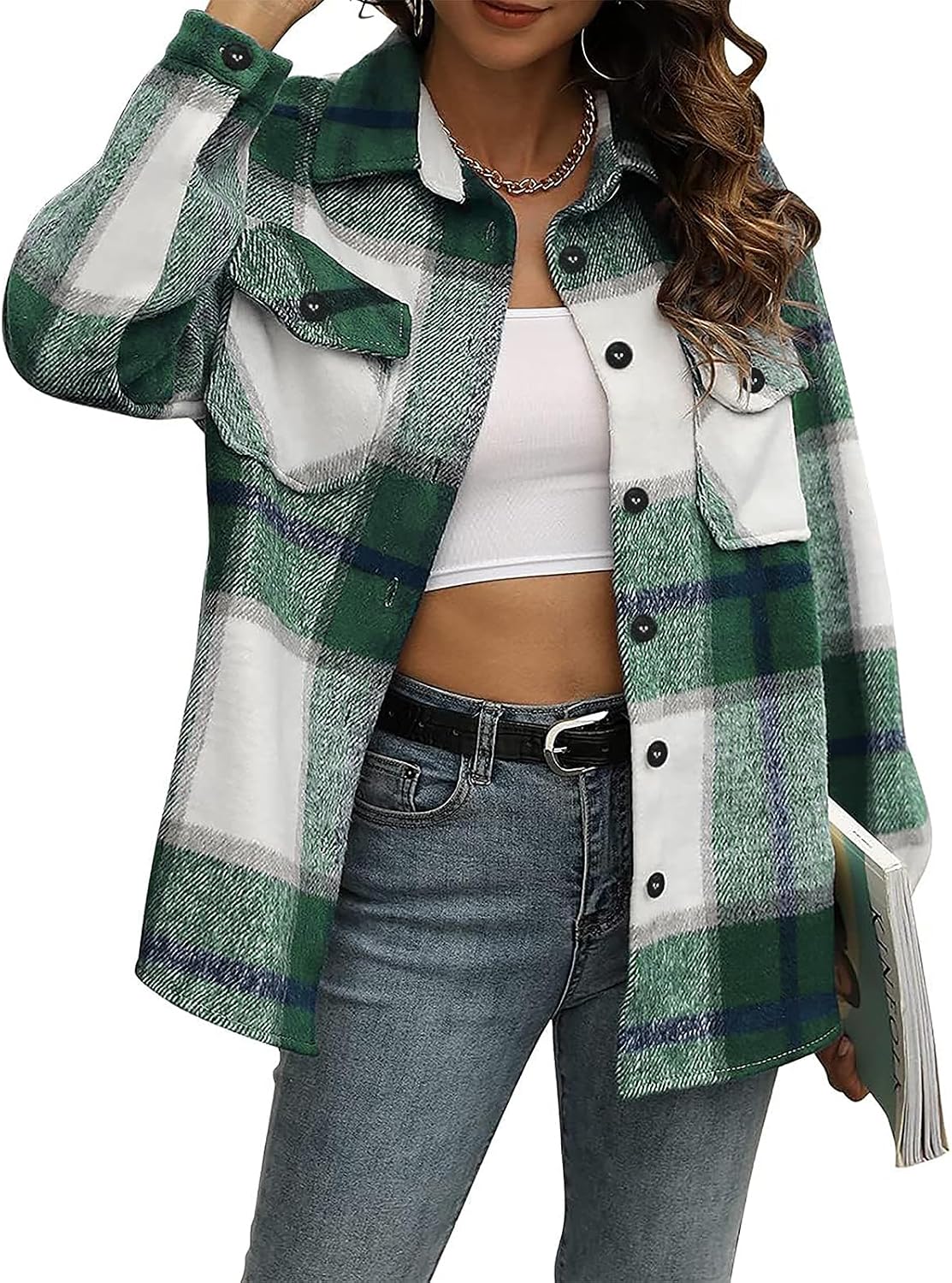 AUTOMET Shackets for Women Plaid Flannel Shirts