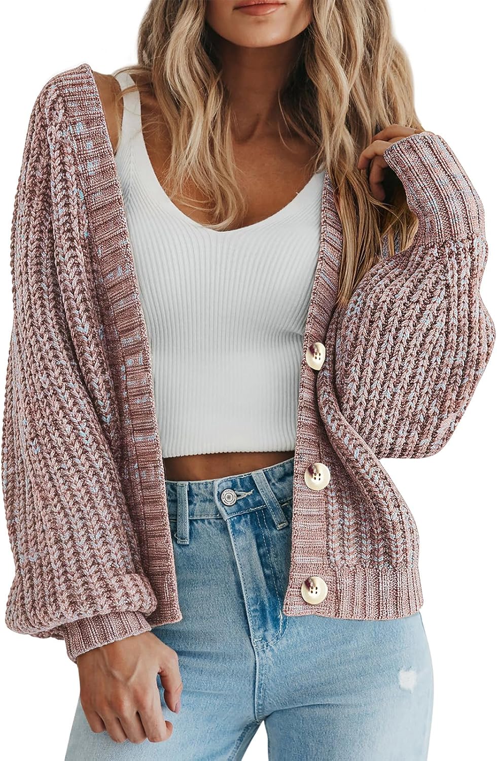 PRETTYGARDEN Women's Chunky Knit Open Front Cardigan Sweaters Fall Outfits