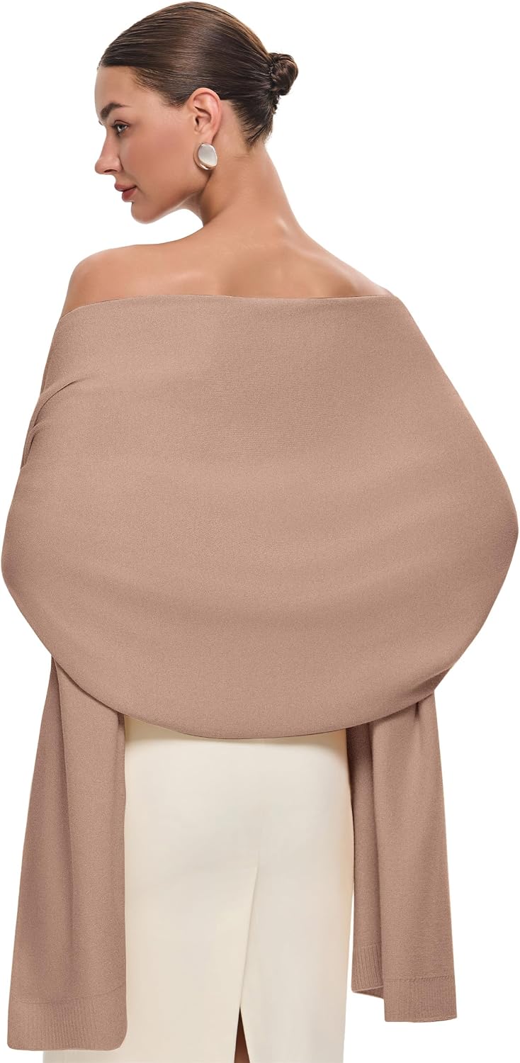 PULI Women's Pashmina Shawl Wrap Large Wedding Bridal Evening Winter Scarf