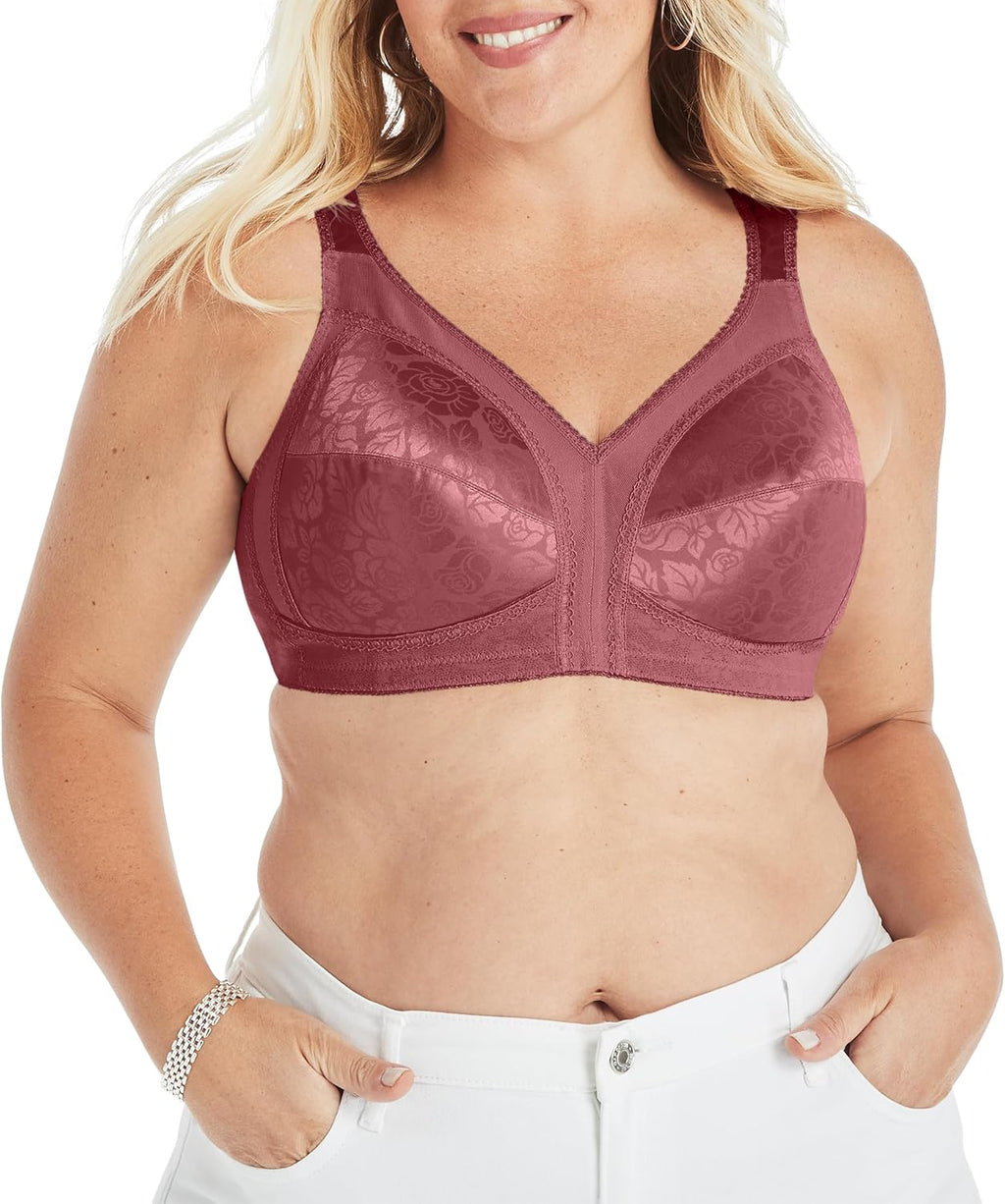 Playtex Women's Wireless Bra, 18 Hour Plus-Size Bras Available, Full Coverage, Smoothing, 4693, Single or 2-Pack