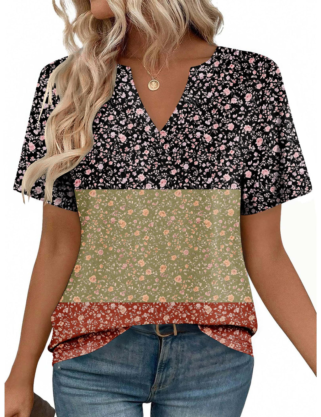 Zeagoo Womens Tops Short Sleeve V Neck Tee Shirts Cute Dressy Casual