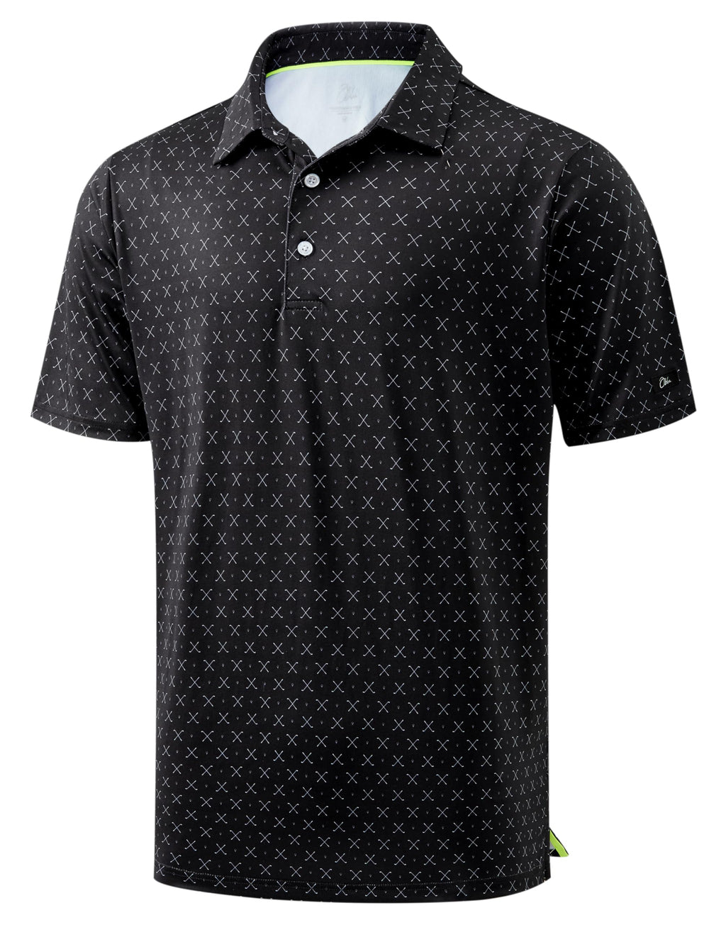 Obla Men's Golf Polo Shirts Print Short Sleeve Dry Fit Collared Shirt