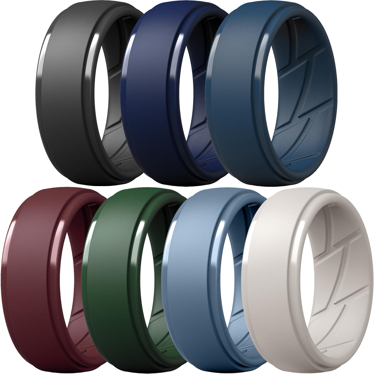 ThunderFit Men's Silicone Rings, Breathable Rubber Bands, 10mm Wide