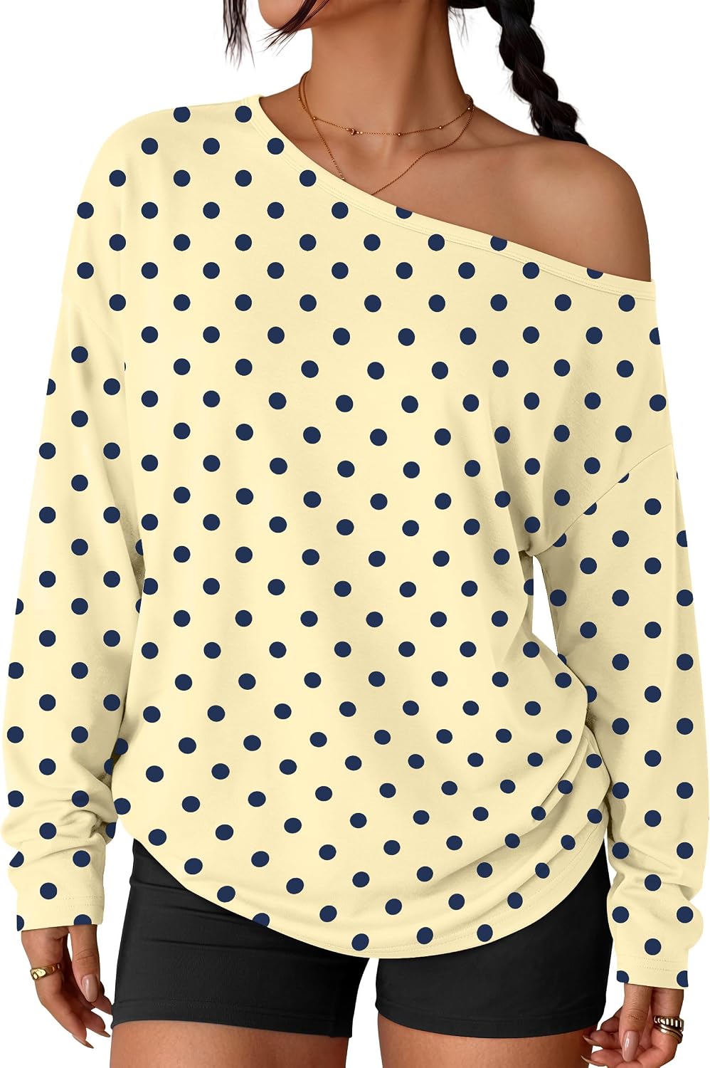 Trendy Queen Womens Off The Shoulder Oversized Tops