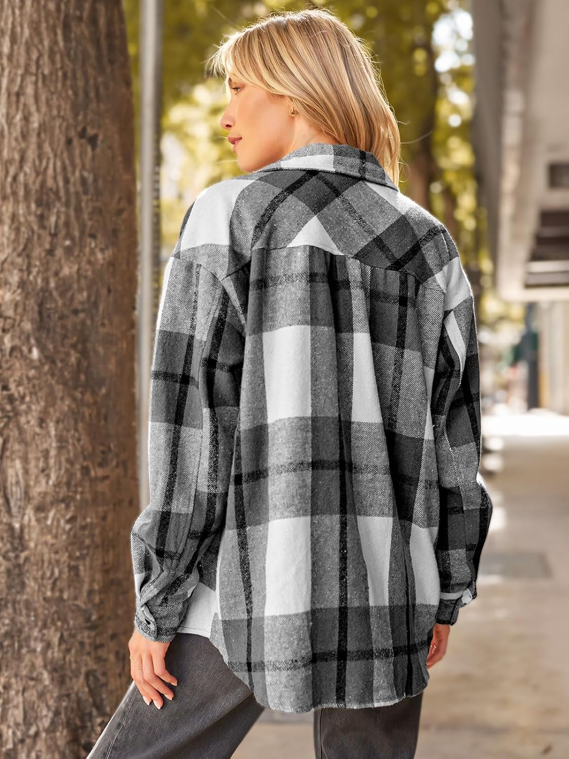 AUTOMET Shackets for Women Plaid Flannel Shirts