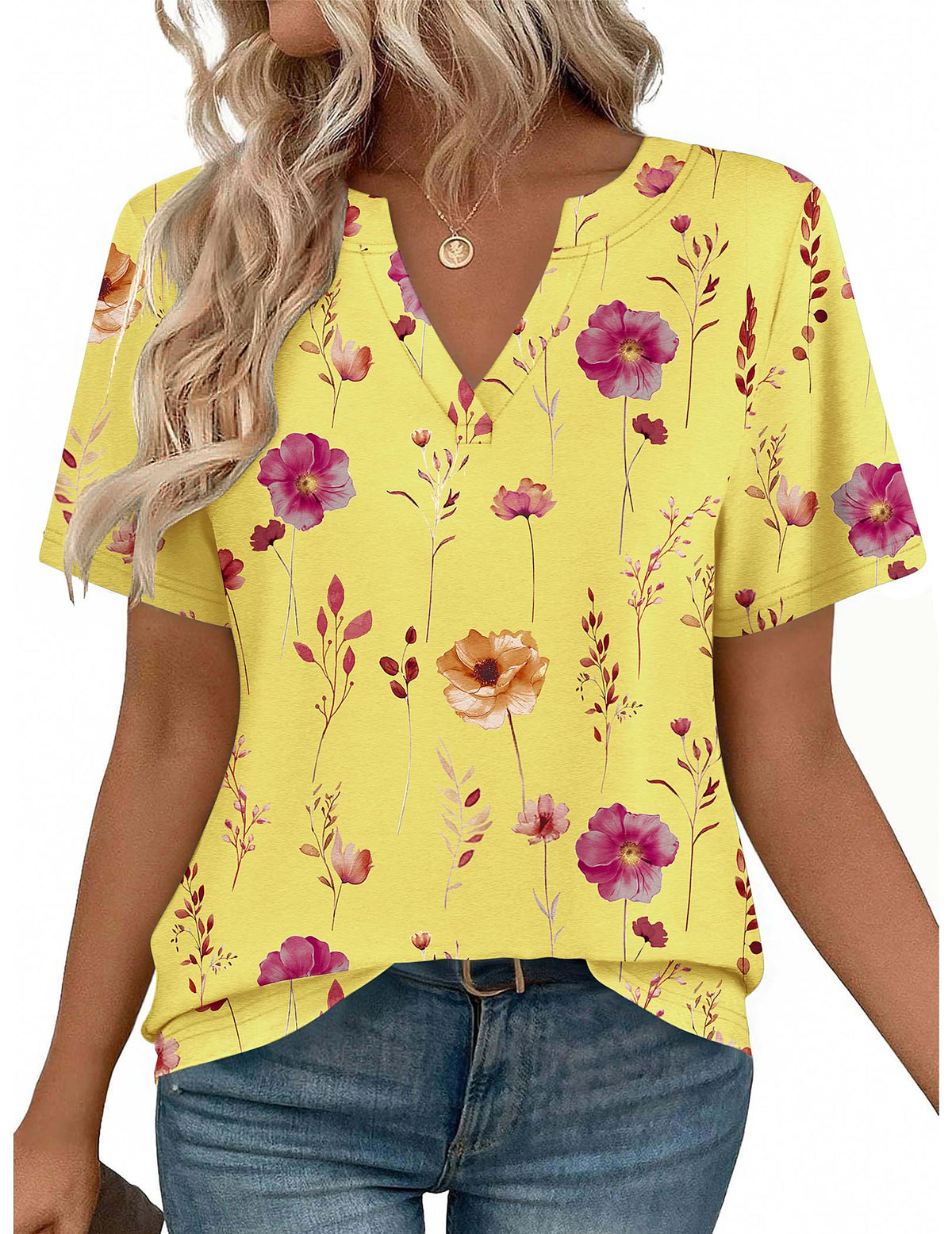 Zeagoo Womens Tops Short Sleeve V Neck Tee Shirts Cute Dressy Casual