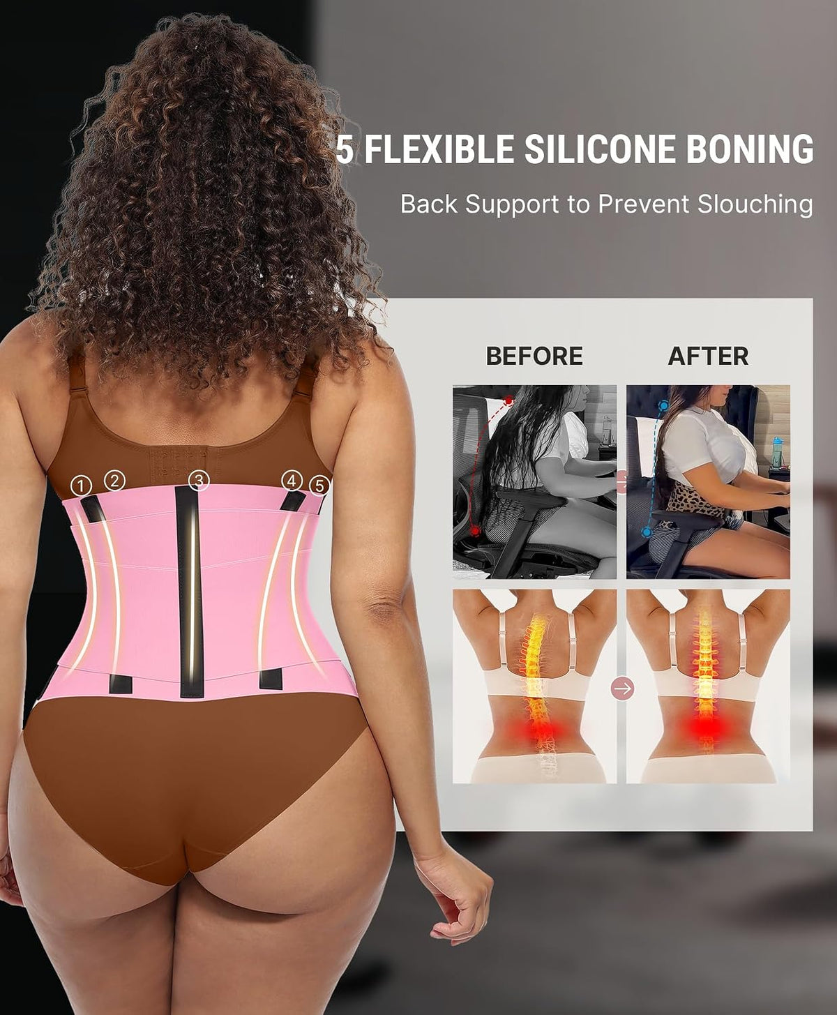FeelinGirl Waist Trainer for Women Corset Tummy Control Faja Body Shaper