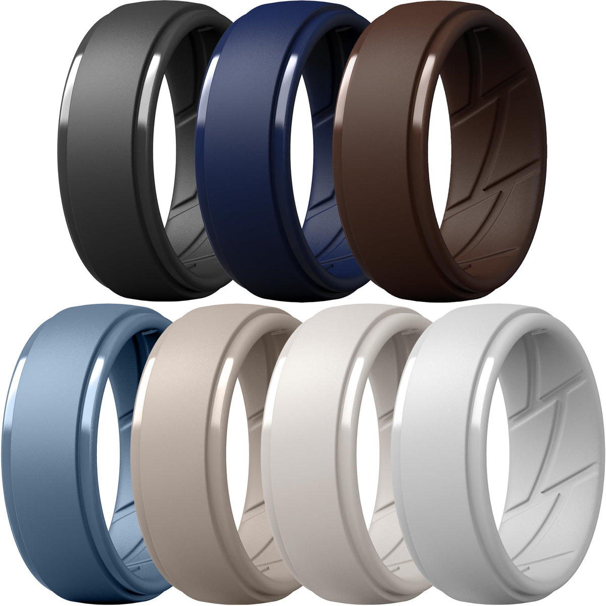 ThunderFit Men's Silicone Rings, Breathable Rubber Bands, 10mm Wide