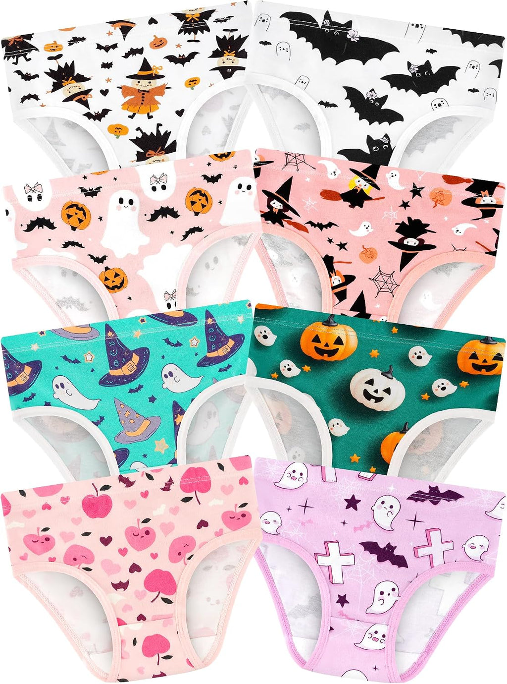 Girls Underwear, Soft Cotton Tagless Breathable Panties, 8-Pack, 18M-12Y