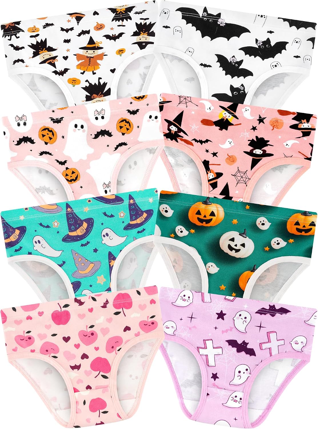 Girls Underwear, Soft Cotton Tagless Breathable Panties, 8-Pack, 18M-12Y
