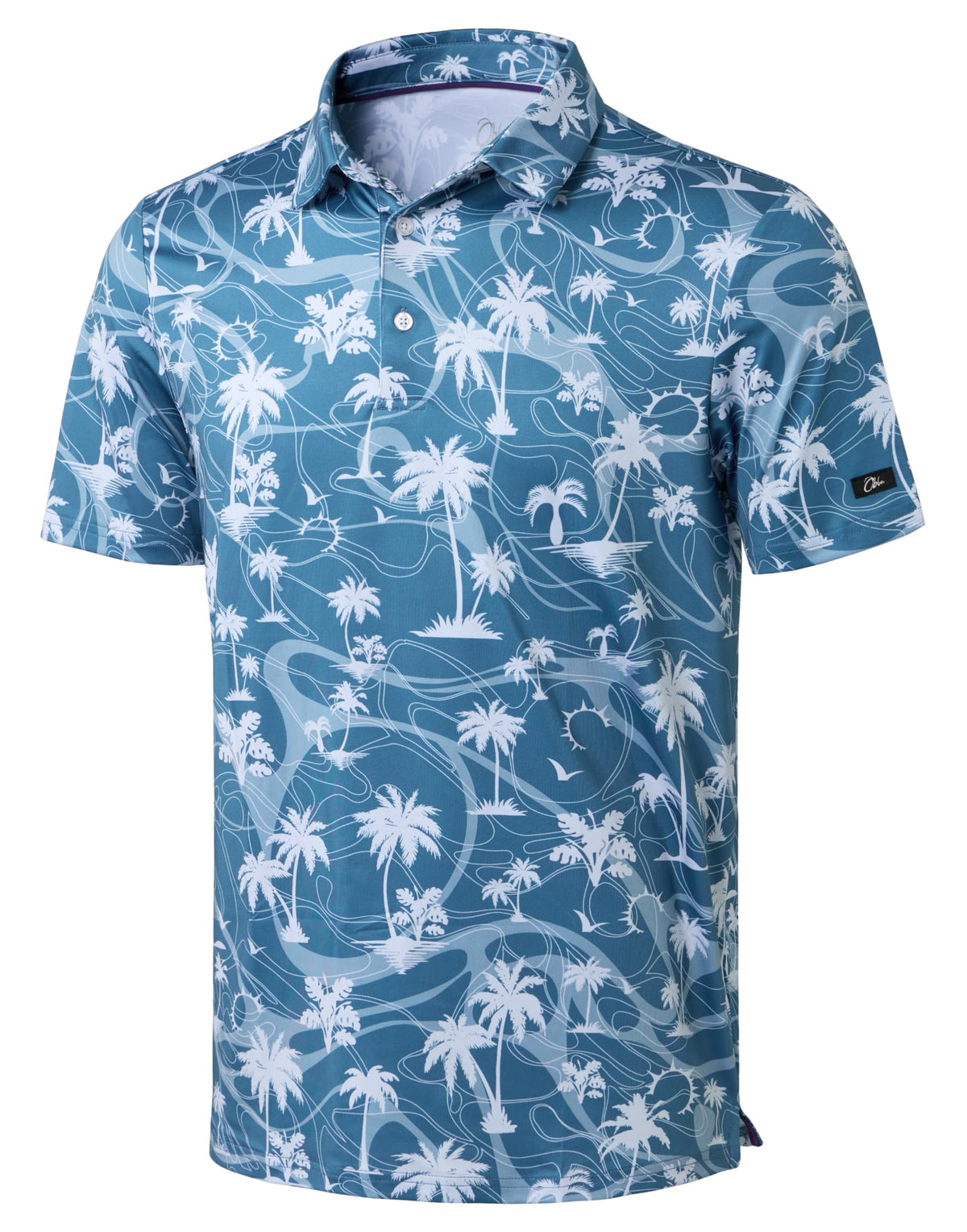 Obla Men's Golf Polo Shirts Print Short Sleeve Dry Fit Collared Shirt