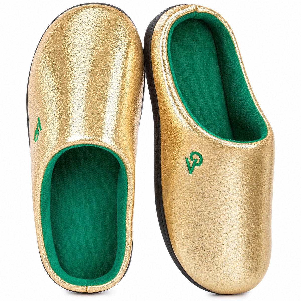VeraCosy Men's Two-Tone House Slippers Memory Foam Indoor Rubber Sole