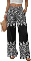 Sampeel Wide Leg Pants Woman High Waist Trousers with Pockets Casual Lounge