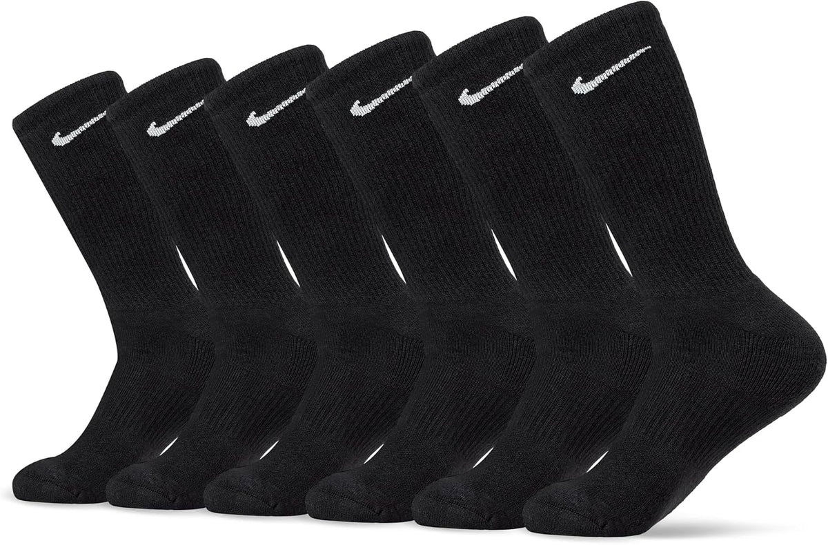 Nike Adult Everyday Cushioned Training Crew Socks (6-Packs) | Mens & Womens