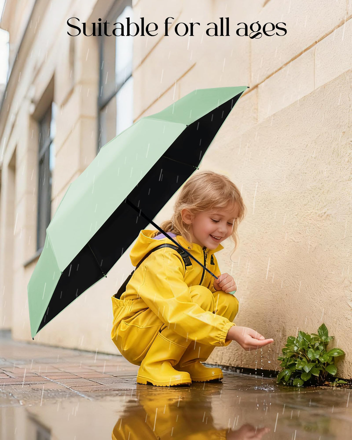 Seniny Mini Travel Umbrella with Case, Compact Pocket Size UV Sun & Rain