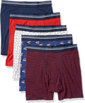 Amazon Essentials Men's Breathable Cotton Boxer Briefs, Tag-Free, Pack of 5