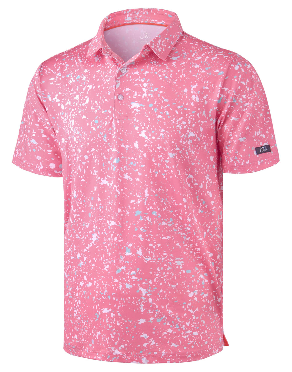Obla Men's Golf Polo Shirts Print Short Sleeve Dry Fit Collared Shirt