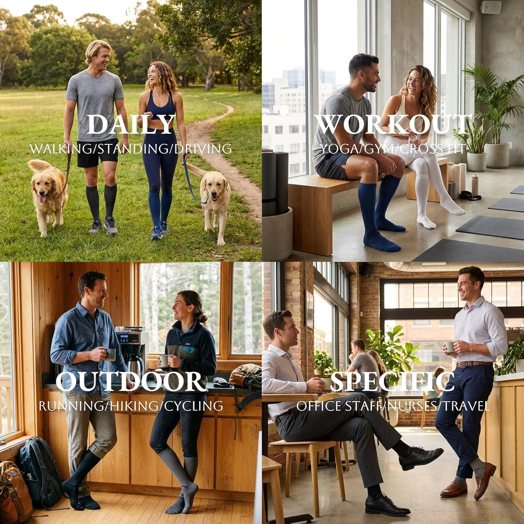 Compression Socks for Women and Men,15-20 mmHg Support(3 Pairs)
