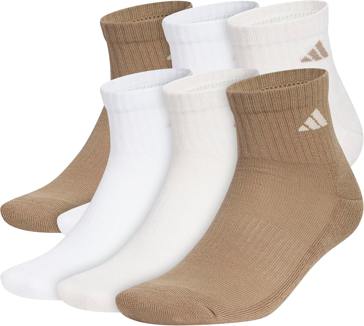 adidas Men's Athletic Cushioned Quarter Ankle Socks 6 Pairs