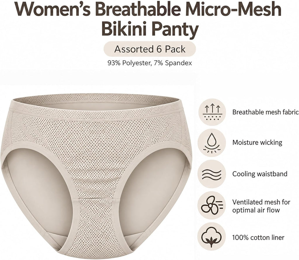Fruit of the Loom womens Breathable Underwear, Moisture Wicking Keeps You Cool & Comfortable, Available in Plus Size