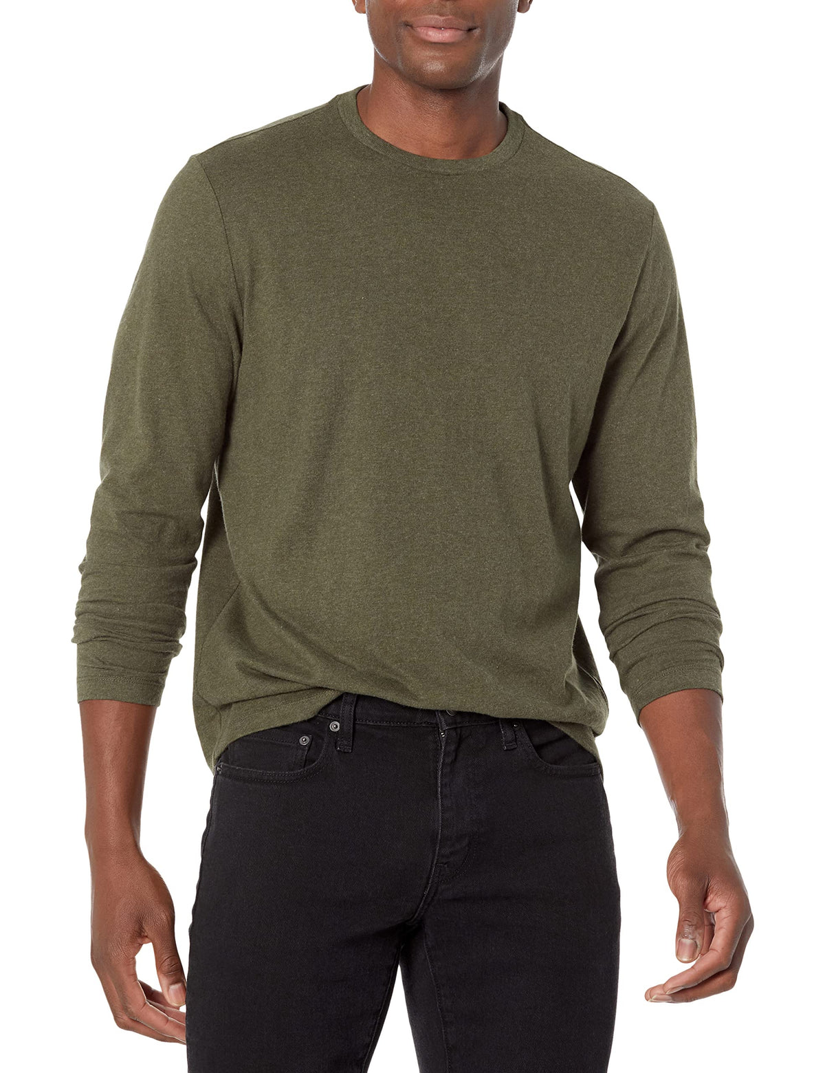 Amazon Essentials Men's Regular-Fit Crewneck Long-Sleeve T-Shirt, Casual Cotton Jersey