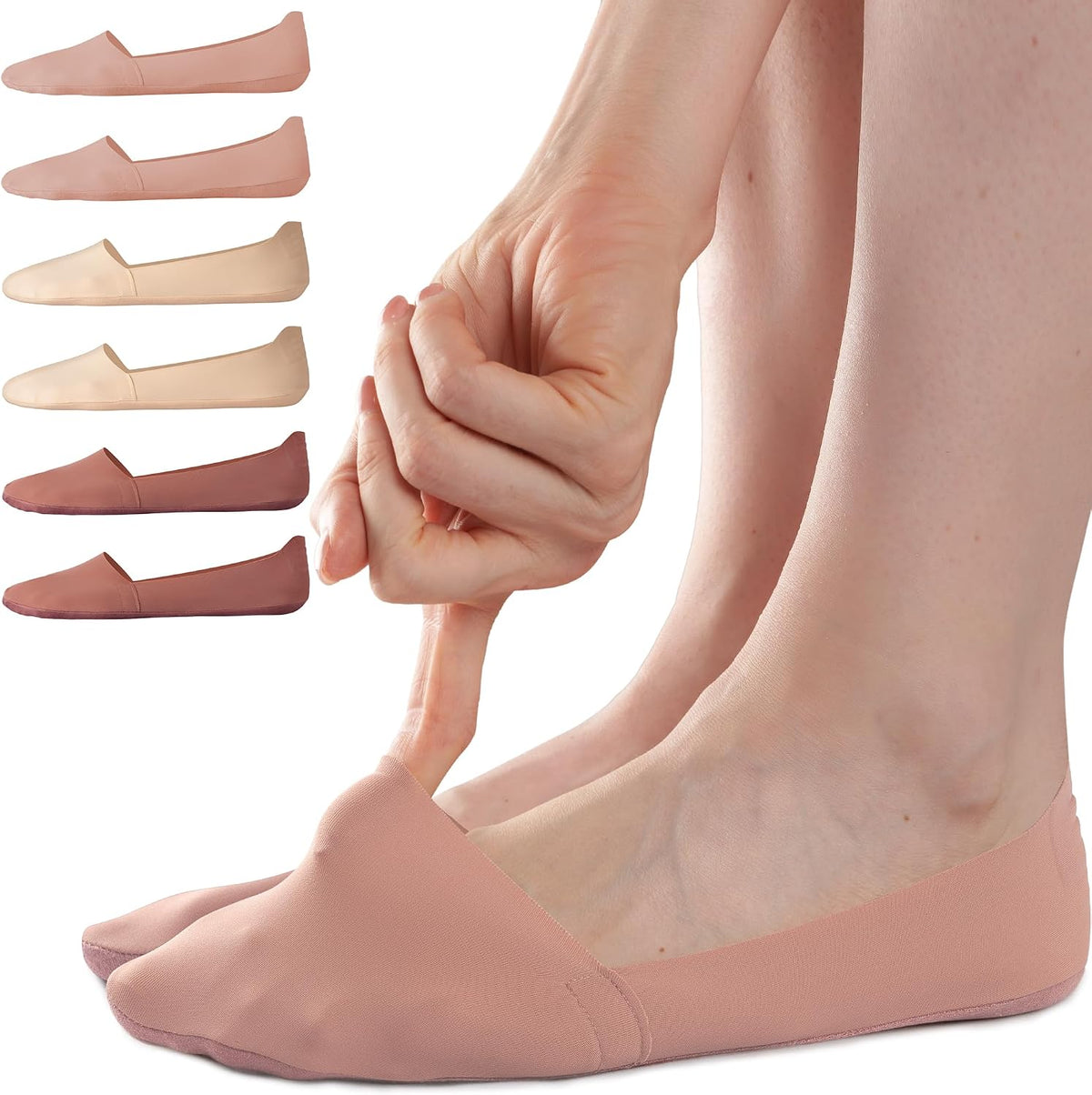 Sofier No Show Socks Womens,6 Pairs Non Slip Low Cut Invisible Liner