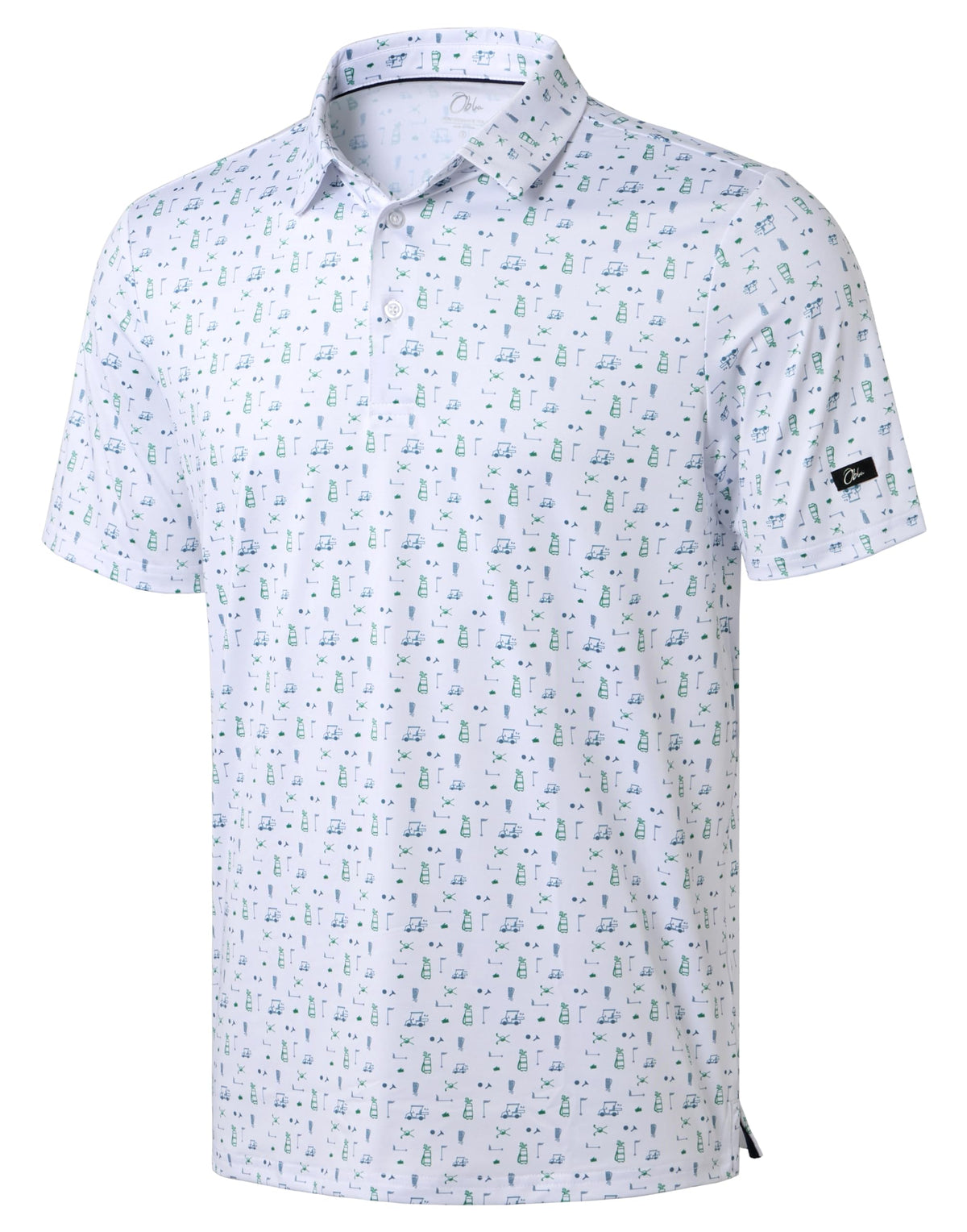Obla Men's Golf Polo Shirts Print Short Sleeve Dry Fit Collared Shirt