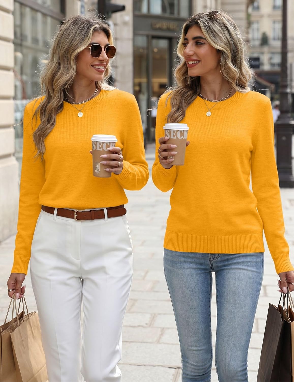 Zeagoo Womens Wool Blend Sweater Crewneck Long Sleeve Tops Fashion Clothing
