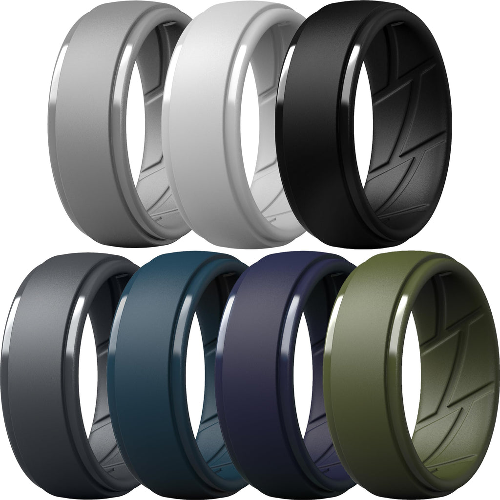 ThunderFit Men's Silicone Rings, Breathable Rubber Bands, 10mm Wide