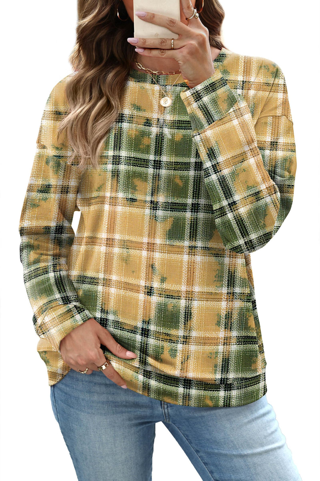 RUMIA Women's Crew Neck Sweatshirt Long Sleeve Tops for Women Fall Clothes